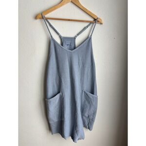 Thread & Supply Troposphere Blue Ribbed Knit Pocket Romper Large R1114CPKDG Mens